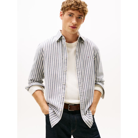 Chemise Homme Tommy Hilfiger FLANNEL STRIPE Bleu Marine Cloane Vannes MW0MW40471 0A4