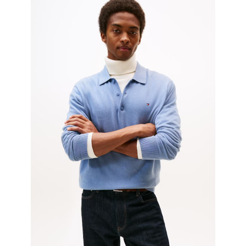 Pull Tommy Hilfiger Homme PIMA Bleu Cloane Vannes MW0MW36519 C2B