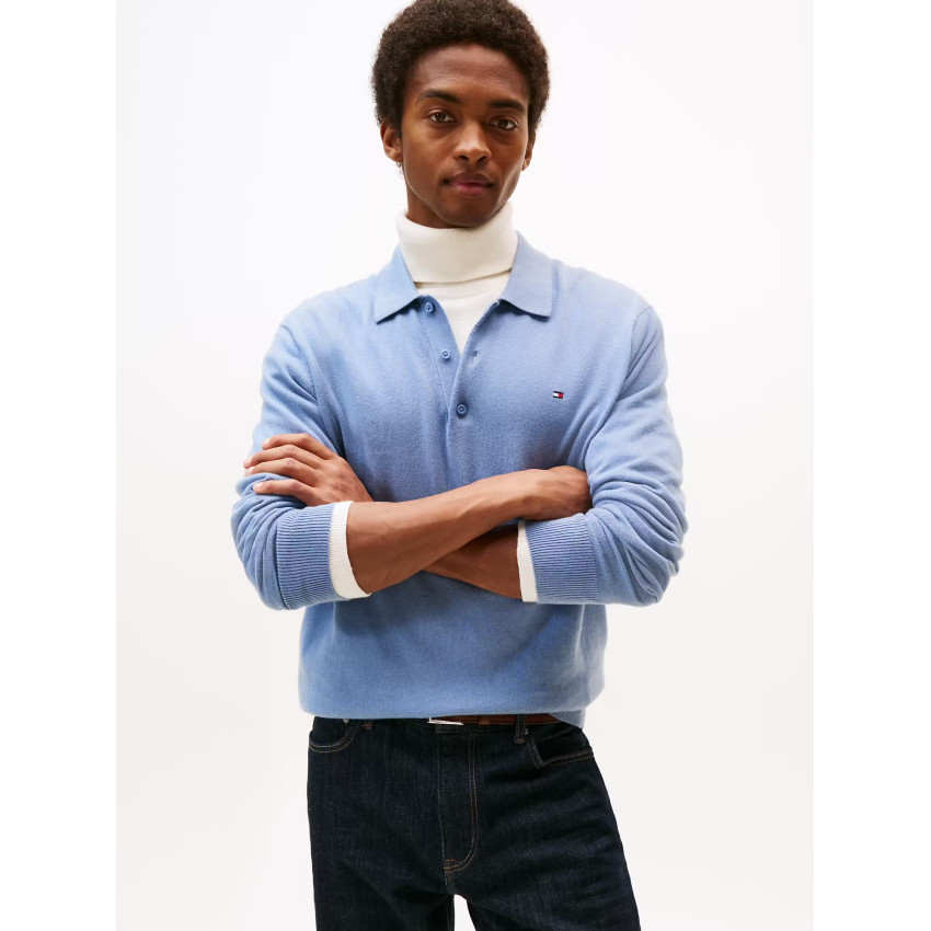 Pull Tommy Hilfiger Homme PIMA Bleu Cloane Vannes MW0MW36519 C2B