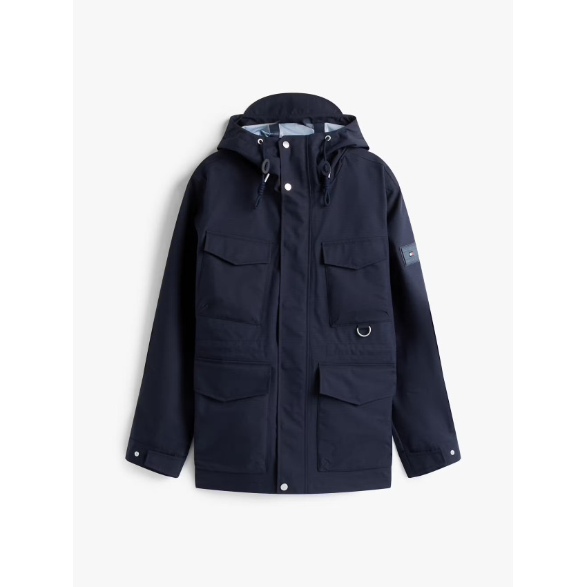 Blouson Imperméable Homme Tommy Hilfiger WET WEATHER Bleu Marine Cloane Vannes MW0MW42071 DW5