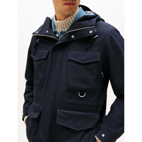 Blouson Imperméable Homme Tommy Hilfiger WET WEATHER Bleu Marine Cloane Vannes MW0MW42071 DW5