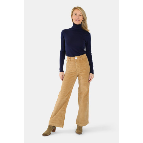 Pantalon en Velours Femme FAM PARIS FAUVE Camel Cloane Vannes