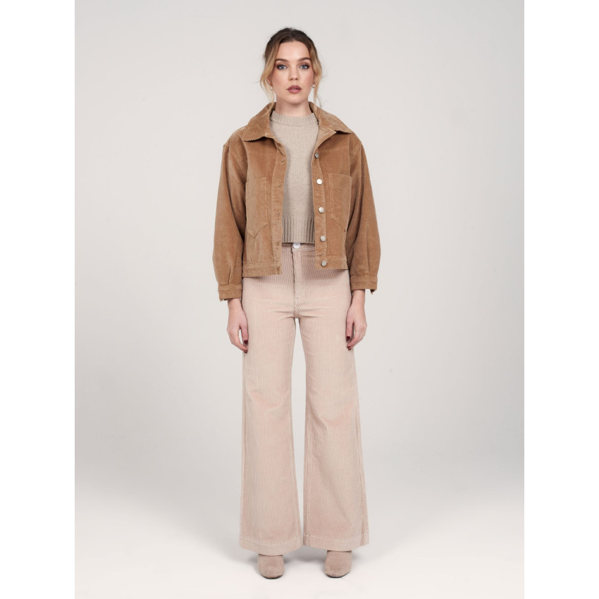 Pantalon en Velours Femme FAM PARIS FAUVE Beige Cloane Vannes