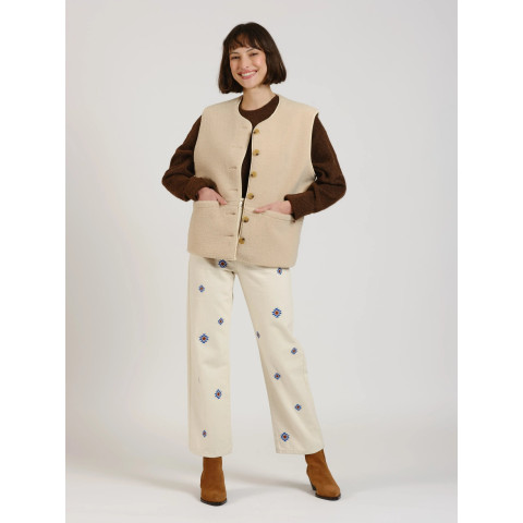 Veste Sans Manches Fam Paris Femme VITA Beige Cloane Vannes
