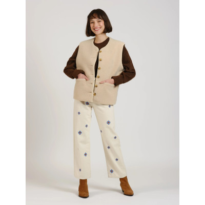 Veste Sans Manches Fam Paris Femme VITA Beige Cloane Vannes