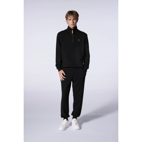 Pull Demi Zip Gertrude Mixte LEWIS Noir Cloane Vannes