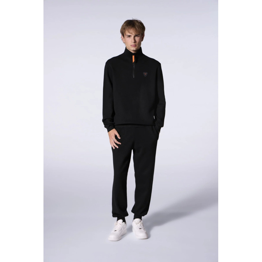 Pull Demi Zip Gertrude Mixte LEWIS Noir Cloane Vannes