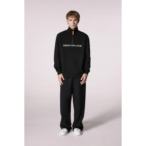 Pull Demi Zip Mixte Gertrude LEWIS Noir Cloane Vannes