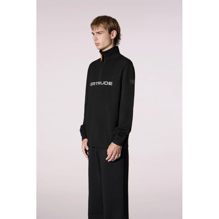 Pull Demi Zip Mixte Gertrude LEWIS Noir Cloane Vannes