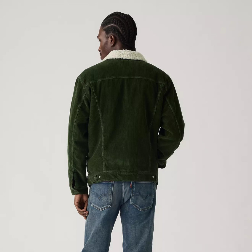 Veste en Velours Homme Levi's SHERPA TRUCKER Vert Foncé Cloane Vannes A5784 0027