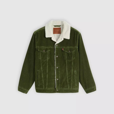 Veste en Velours Homme Levi's SHERPA TRUCKER Vert Foncé Cloane Vannes A5784 0027