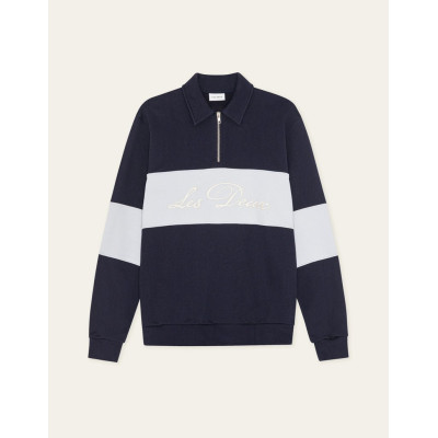 Sweat Demi Zip Homme Les Deux CORY ZIPPER RUGBY Bleu Marine Cloane Vannes 1001570 460
