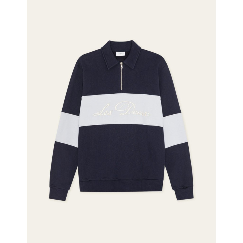 Sweat Demi Zip Homme Les Deux CORY ZIPPER RUGBY Bleu Marine Cloane Vannes 1001570 460