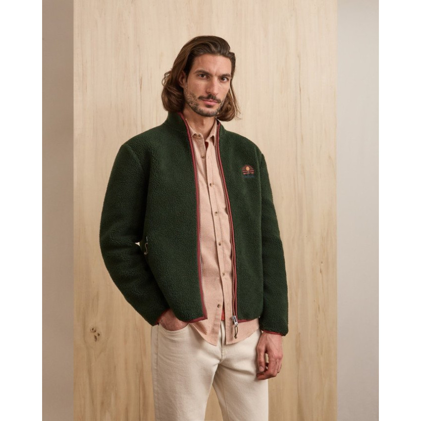 Veste Polaire Faguo Homme SENONCHE Vert foncé Cloane Vannes F25PL0904 GRE02