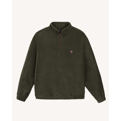 sweat demi-zip Faguo Homme AMBOISE vert olive Cloane Vannes F25SW0103 KAK38