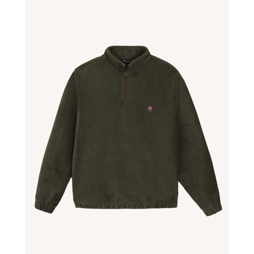 sweat demi-zip Faguo Homme AMBOISE vert olive Cloane Vannes F25SW0103 KAK38