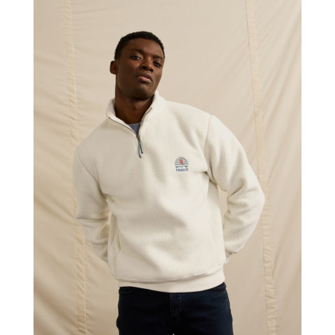 Sweat Demi-zip Polaire Homme AUBIAC écrue Cloane Vannes F24PL0901 ECR00