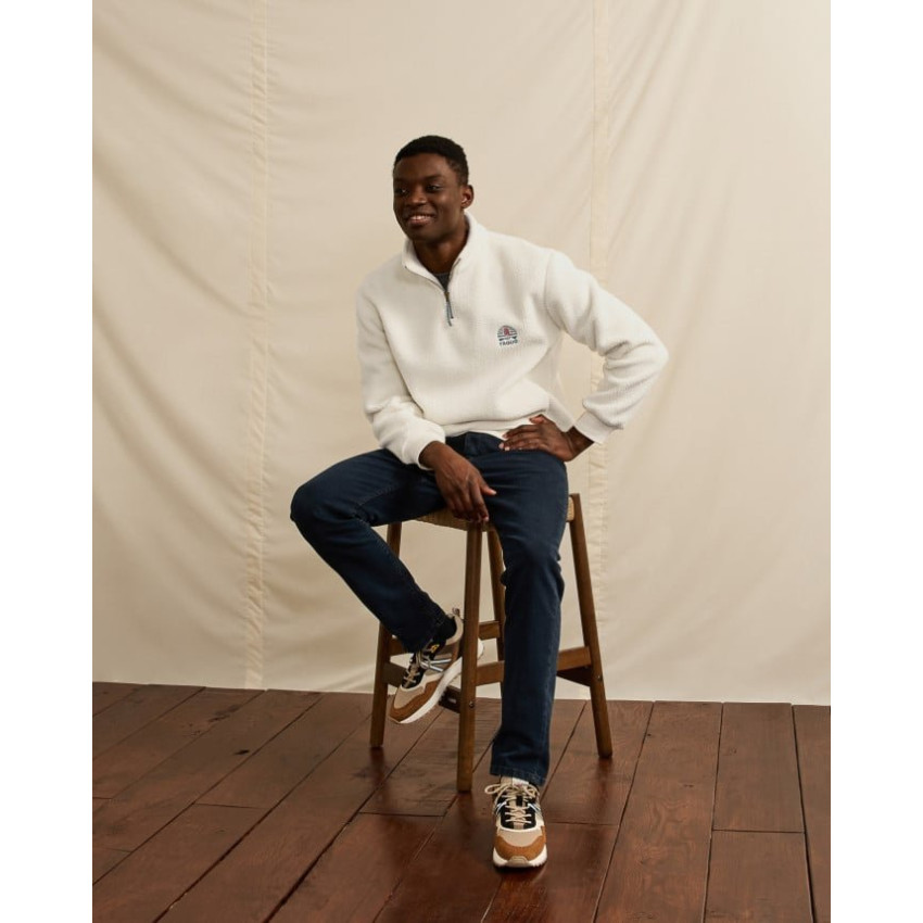 Sweat Demi-zip Polaire Homme AUBIAC écrue Cloane Vannes F24PL0901 ECR00