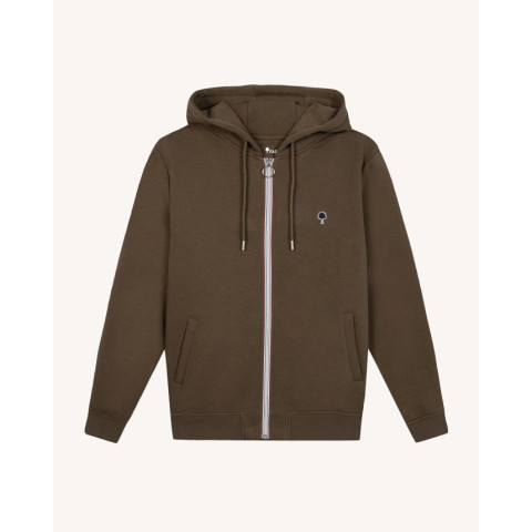 Sweat Zippé Homme MESNIL Marron Foncé Cloane Vannes  F25SW0107 BRO02