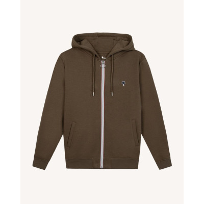 Sweat Zippé Homme MESNIL Marron Foncé Cloane Vannes  F25SW0107 BRO02