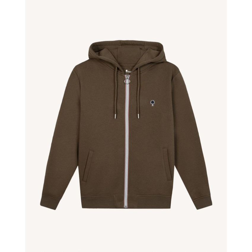 Sweat Zippé Homme MESNIL Marron Foncé Cloane Vannes  F25SW0107 BRO02