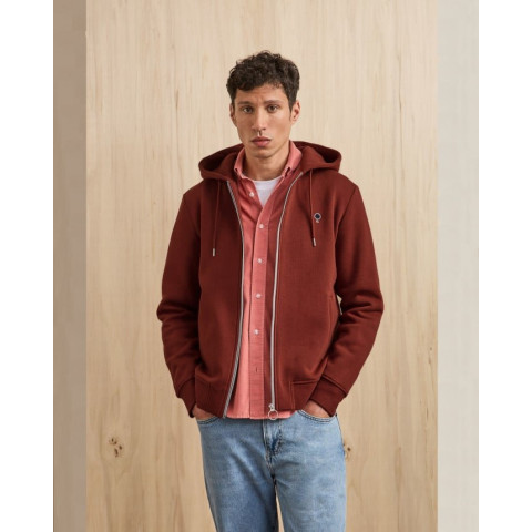 Sweat Zip Homme MESNIL Bordeaux Cloane Vannes F25SW0108 BUR00