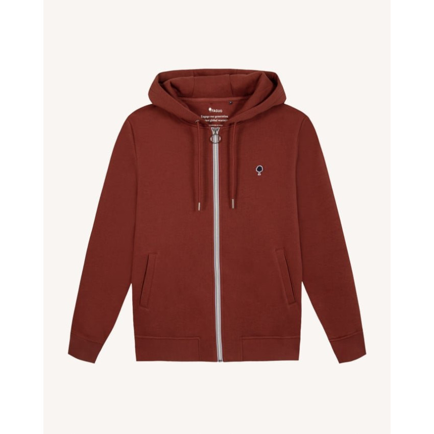 Sweat Zip Homme MESNIL Bordeaux Cloane Vannes F25SW0108 BUR00