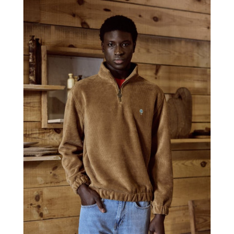 Sweat Demi-zip Homme AMBOISE Camel Cloane Vannes F25SW0103 BRO08
