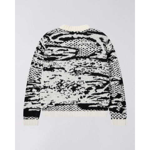 Pull Homme Edwin PANKU Blanc et Noir Cloane Vannes I035726 00A