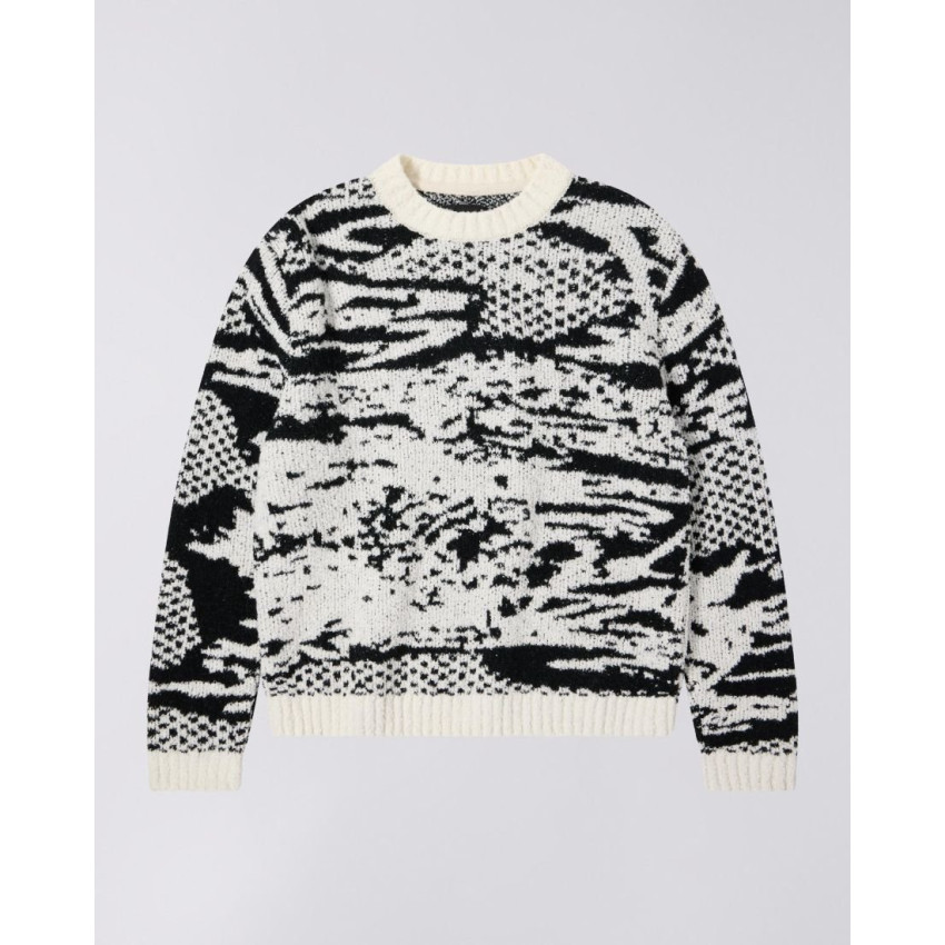 Pull Homme Edwin PANKU Blanc et Noir Cloane Vannes I035726 00A