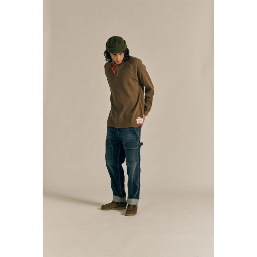 T-Shirt Manches Longues Japan Rags Homme RIKU Marron Cloane Vannes 1RIKU00000000ML 8088