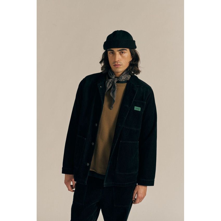 Veste en Velours Côtelée Japan Rags Homme KANE Noir Cloane Vannes 1KANE00000000ML 0001