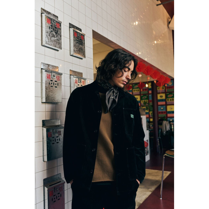 Veste en Velours Côtelée Japan Rags Homme KANE Noir Cloane Vannes 1KANE00000000ML 0001