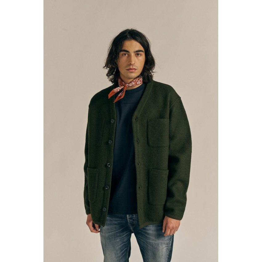 Veste en Laine Japan Rags Homme SEIJI Vert Cloane Vannes 1SEIJI0000000ML 9345