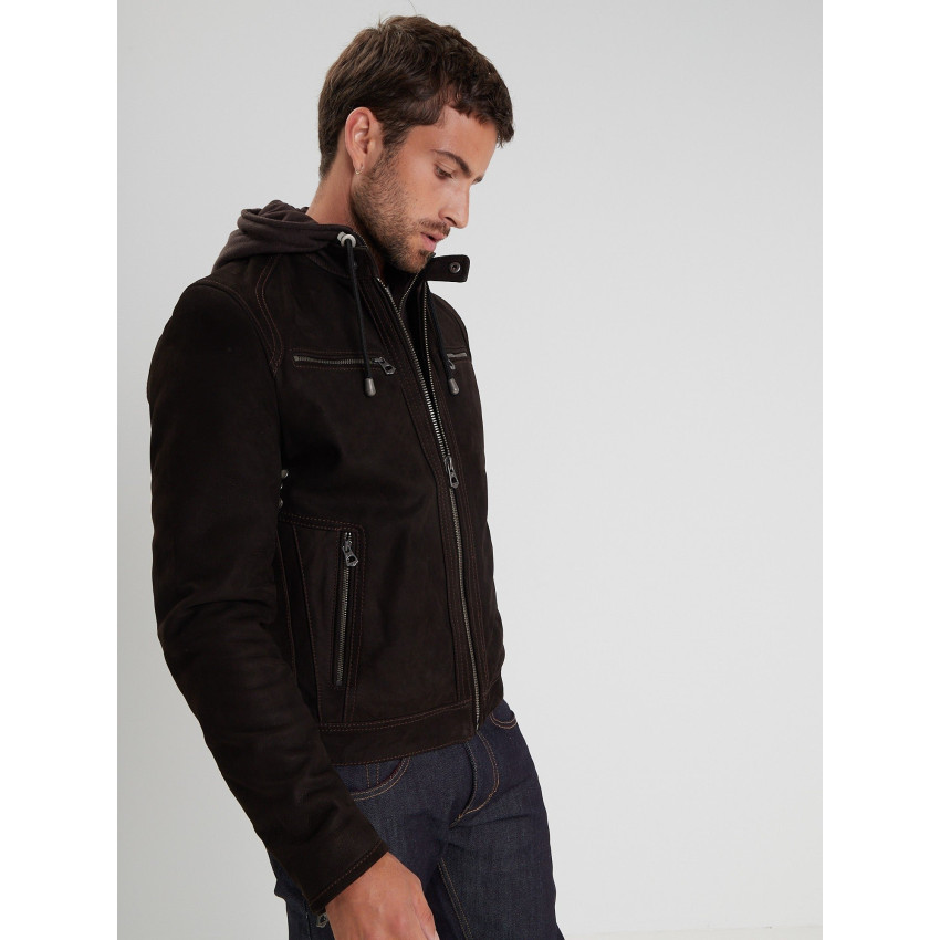 Blouson en Cuir Daytona 73 Homme SCARONI Marron Cloane Vannes