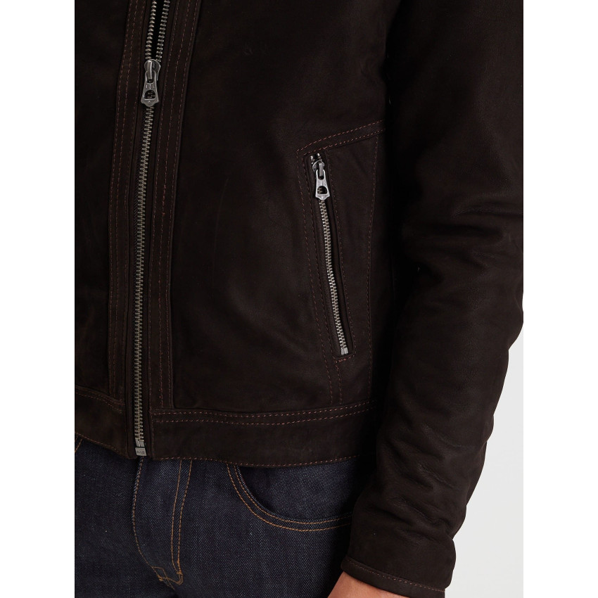 Blouson en Cuir Daytona 73 Homme SCARONI Marron Cloane Vannes