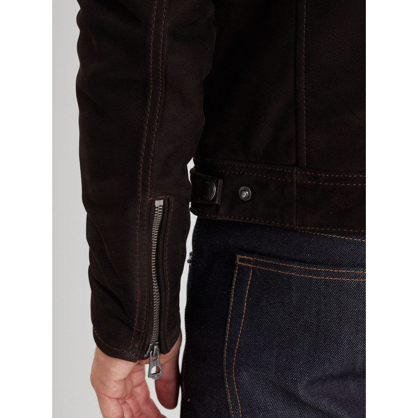 Blouson en Cuir Daytona 73 Homme SCARONI Marron Cloane Vannes