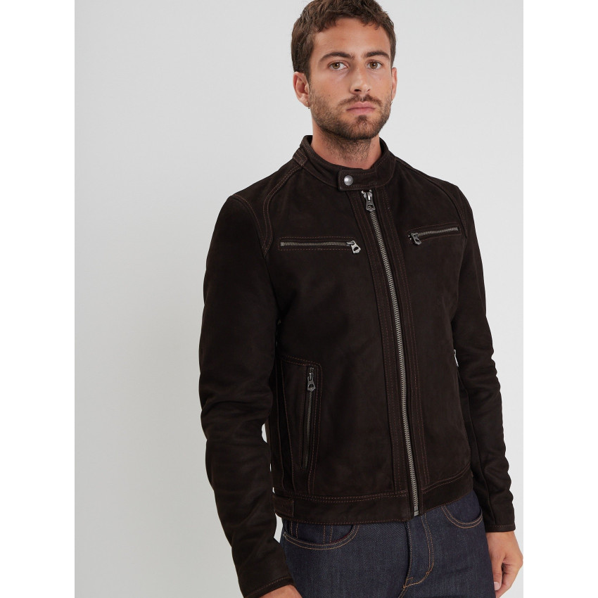 Blouson en Cuir Daytona 73 Homme SCARONI Marron Cloane Vannes