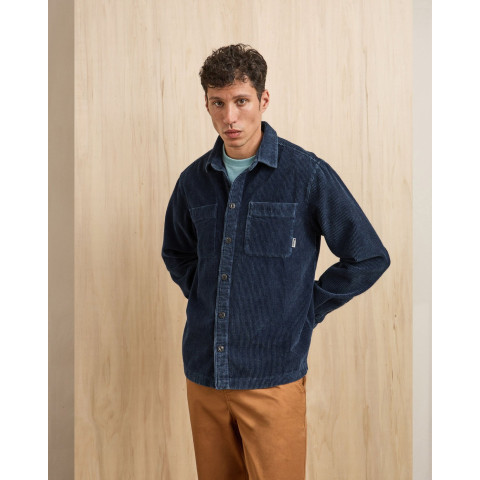 Chemise Homme Faguo CLEMONT Bleu Marine Cloane Vannes F25SH0115 DEN14