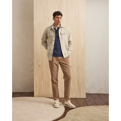 Chemise Homme Faguo FLAVIGNY Ecru Cloane Vannes F25SH0116 ECR02