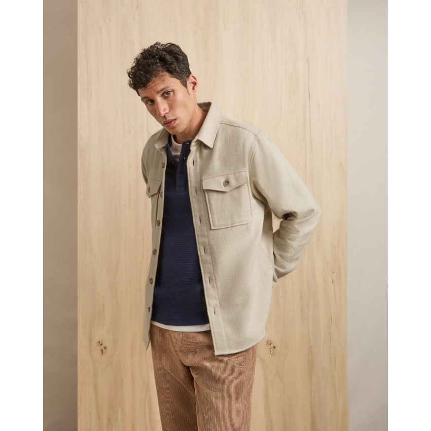 Chemise Homme Faguo FLAVIGNY Ecru Cloane Vannes F25SH0116 ECR02