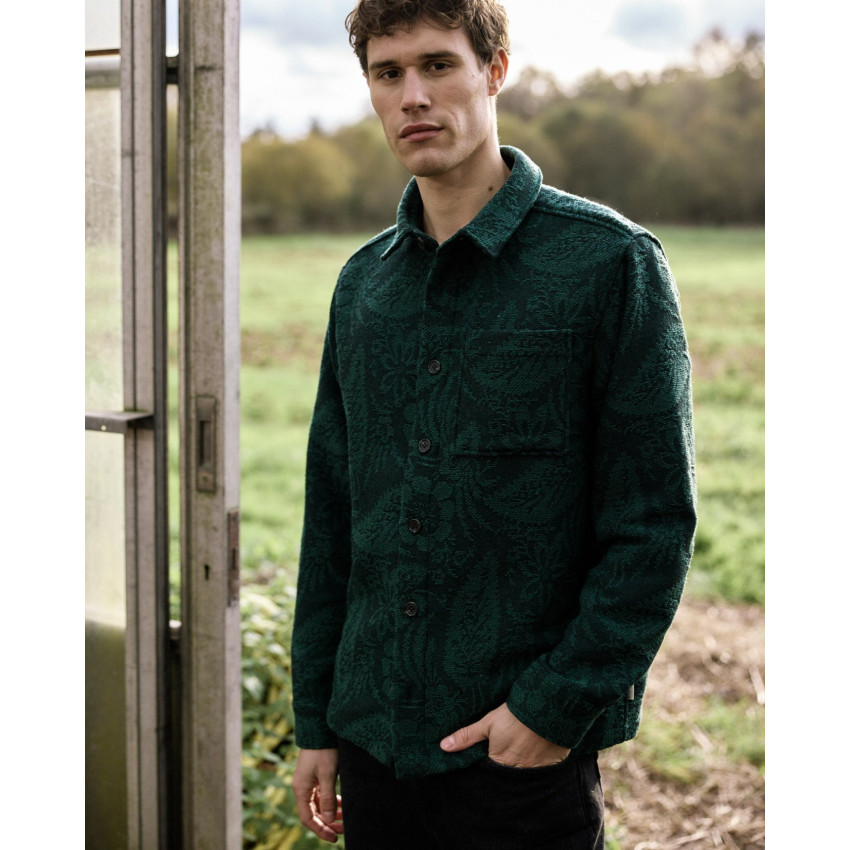 Surchemise Homme Faguo GASTINE Vert Foncé Cloane Vannes F25SH0118 GRE23