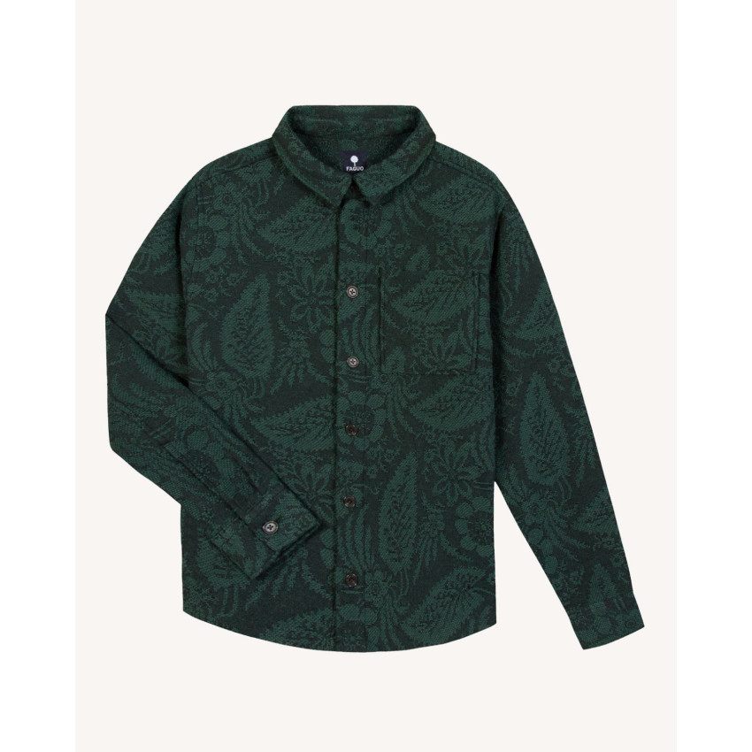 Surchemise Homme Faguo GASTINE Vert Foncé Cloane Vannes F25SH0118 GRE23