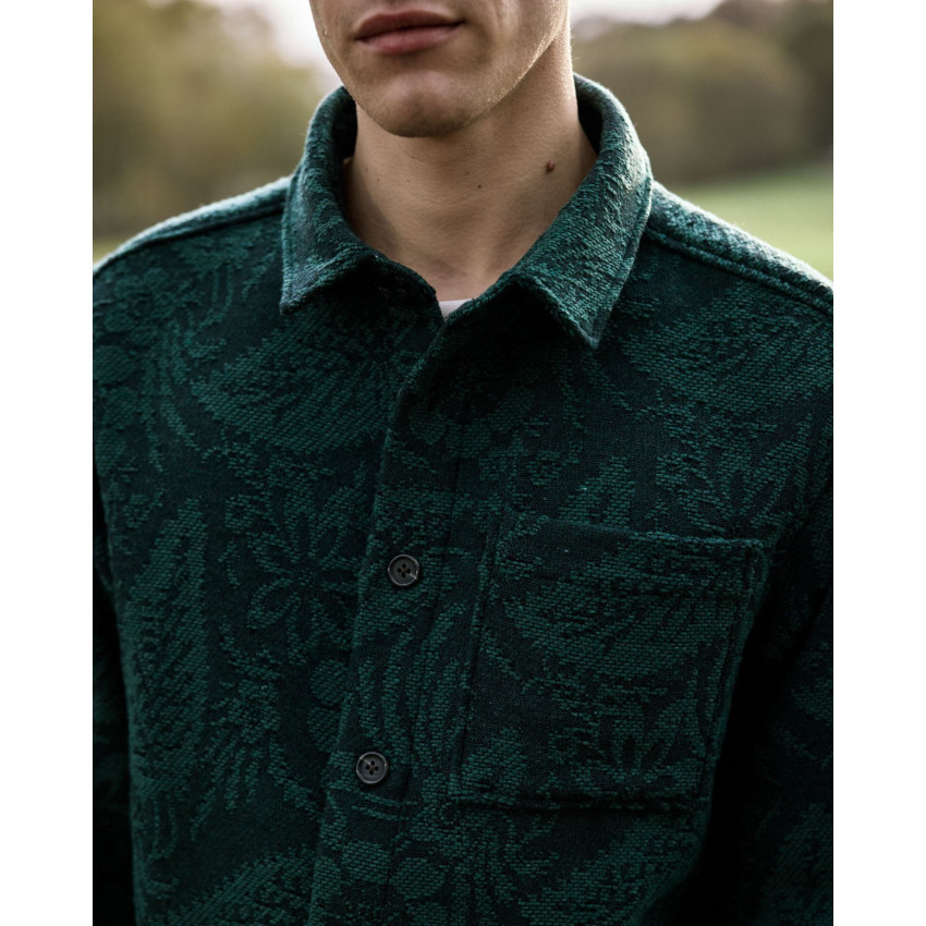 Surchemise Homme Faguo GASTINE Vert Foncé Cloane Vannes F25SH0118 GRE23