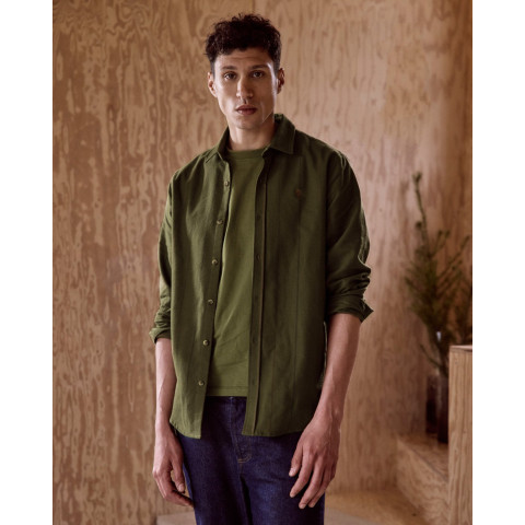 Chemise Faguo Homme IRATY Kaki Cloane Vannes F25SH0107 KAK23