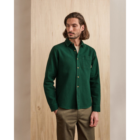 Surchemise Faguo Homme SIGNY Vert Foncé Cloane Vannes F25SH0109 GRE39