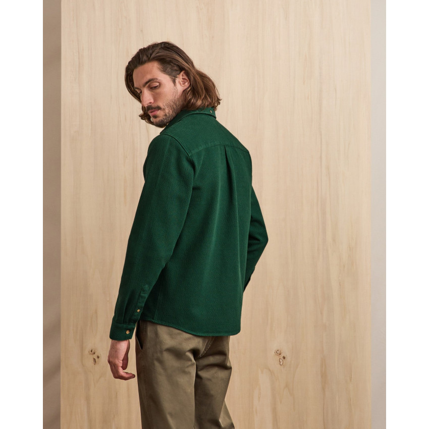 Surchemise Faguo Homme SIGNY Vert Foncé Cloane Vannes F25SH0109 GRE39