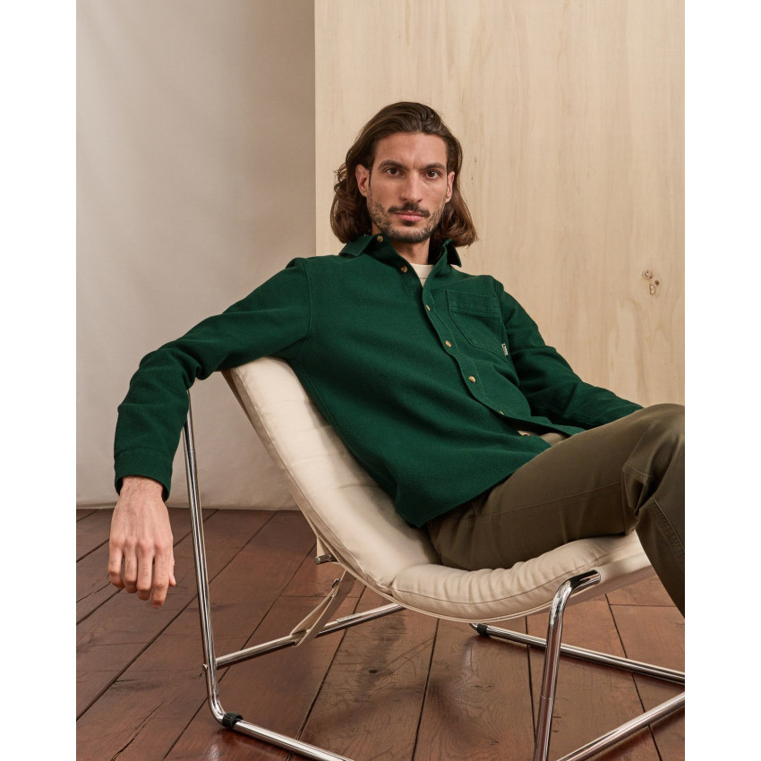 Surchemise Faguo Homme SIGNY Vert Foncé Cloane Vannes F25SH0109 GRE39