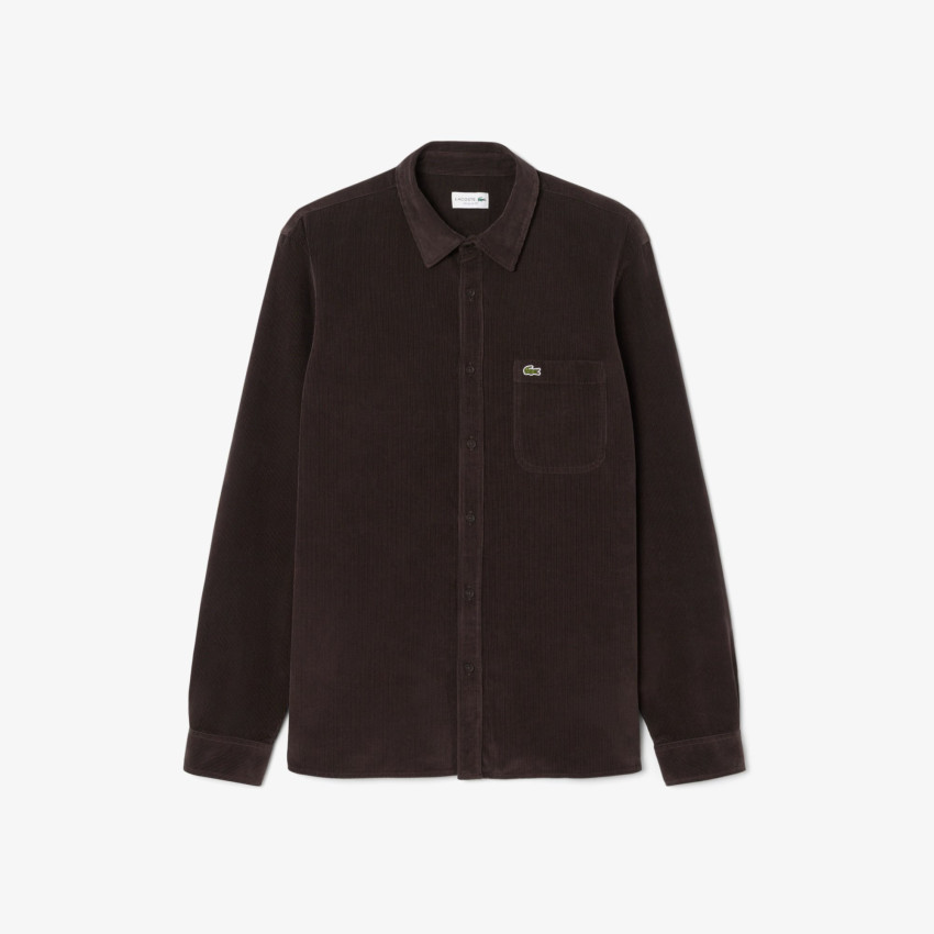 Chemise Homme Lacoste en VELOURS CÔTELÉ Marron Cloane Vannes CH3346 SKB