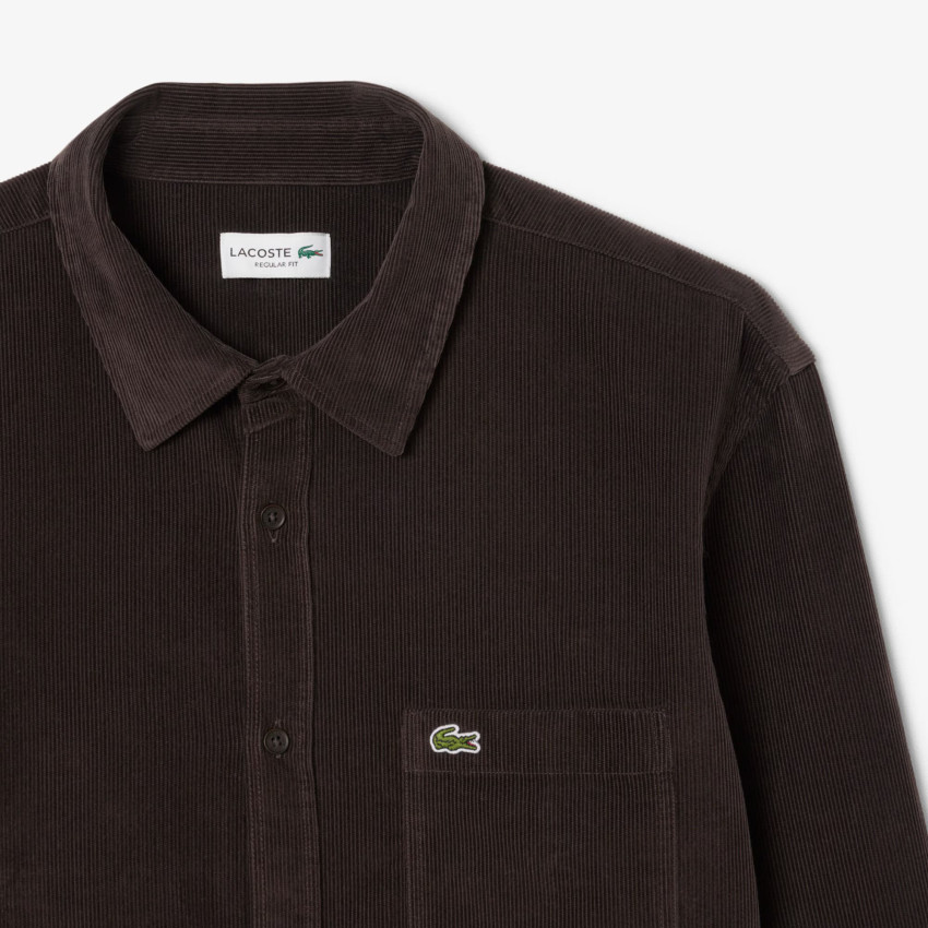 Chemise Homme Lacoste en VELOURS CÔTELÉ Marron Cloane Vannes CH3346 SKB